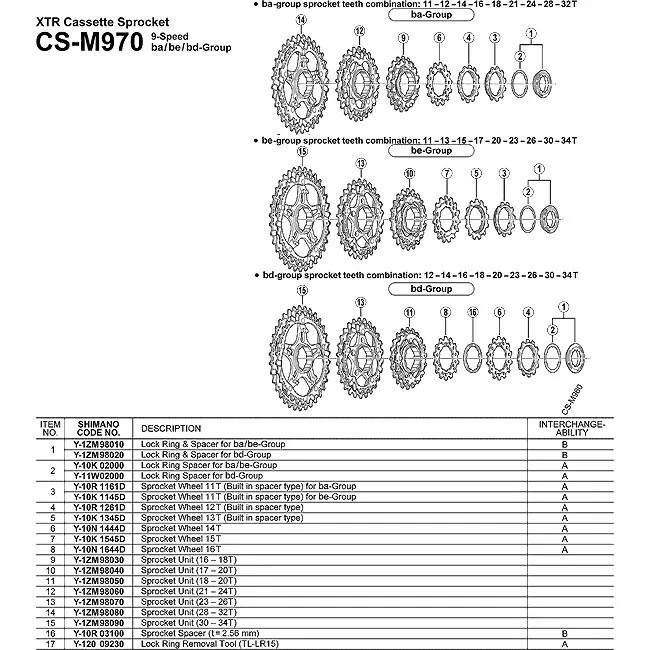 Shimano XT / XTR Cassette Spare Part | 14-tooth Sprocket (9-speed)