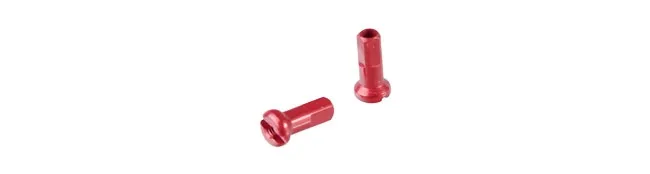 DT Swiss aluminium spoke nipples, 1.8 mm, red, 12 mm long