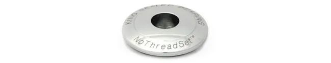 Chris King headset cap, 1 1/8 inch, NoThreadSet Sotto Voce, silver