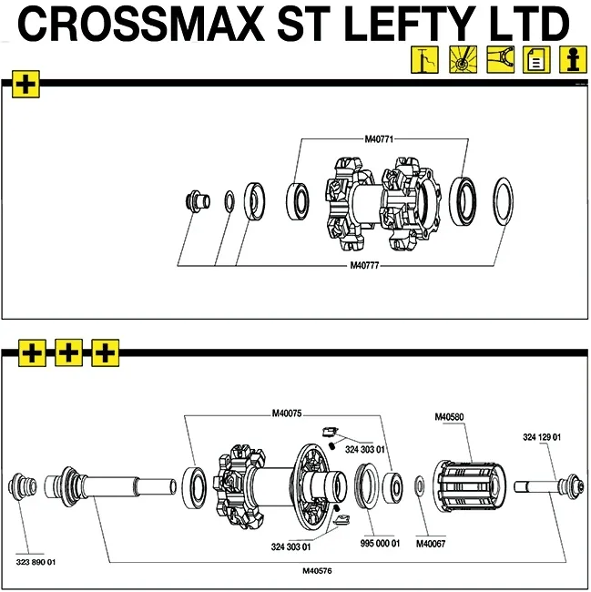 Mavic Lefty front wheel hub bearings | Set of 2