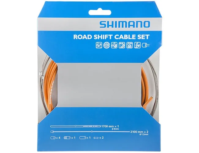 Shimano Road Shift Cable Set SP41 OPTISLICK Coated Orange