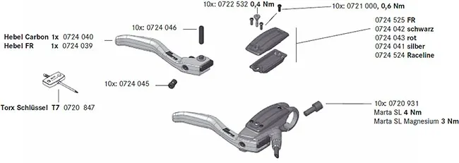 Magura Marta / Louise / Gustav M expansion tank Torx T7 cap screw, 1 piece