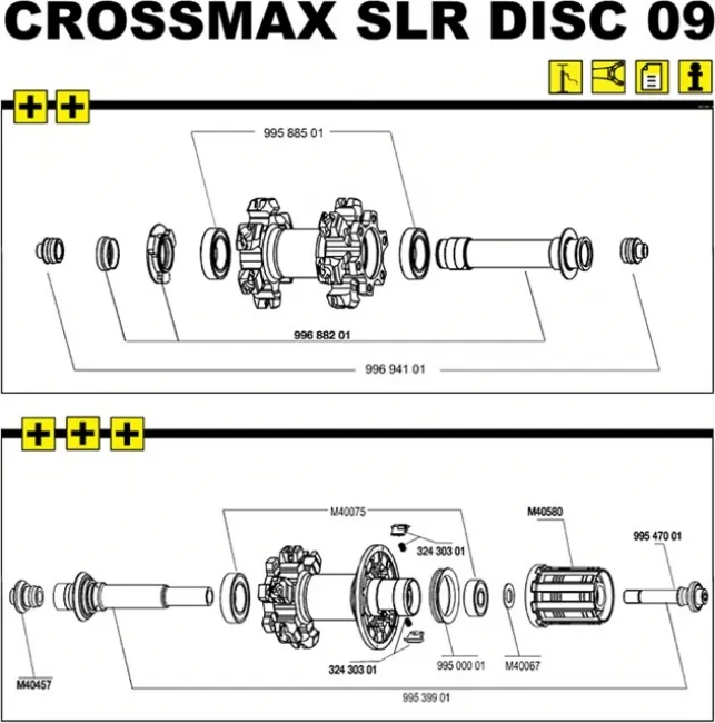 Mavic hub bearings, type 608+6903 | Rear wheel FTS-L | 8x22x7/17x30x7 mm, set of 2