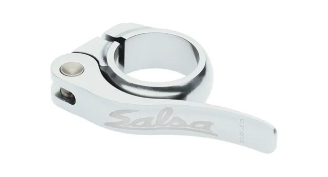 Salsa Flip Lock Seatpost Quick-Release Clamp, Silver, 28.6 mm