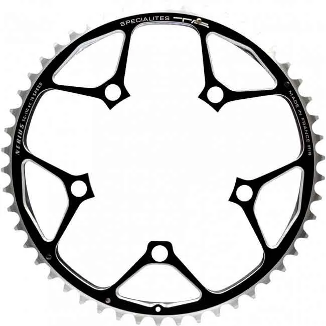 TA Specialite Nerius Campagnolo Compact 10-speed chainring, black, 110mm bolt circle, 52 teeth