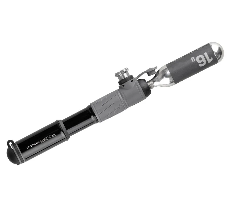 Topeak Hybrid Rocket HP Mini Pump, black – CO₂ or manual operation