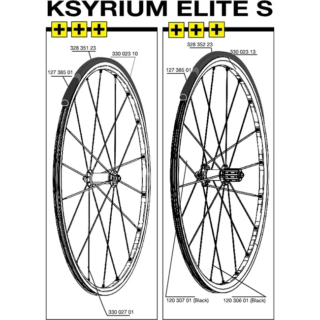 Mavic Ksyrium Elite S Front Wheel Rim 28-inch Black 18-hole 2013 model