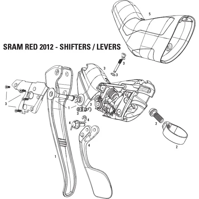 Sram Red ErgoDynamic Replacement Brake Lever (Left) Fig. 1