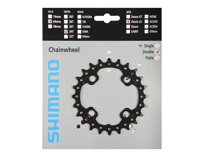 Shimano SLX FC-M675 10-speed chainring, 24 teeth, AM 64 Lk, black