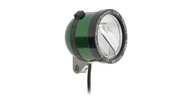 Schmidt Son Edelux II bicycle light, dark green, 140 cm cable, 100 lux