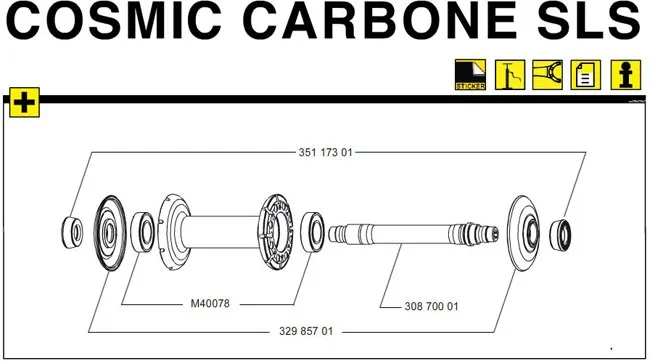 Mavic Cosmic Carbone SLS front wheel axle