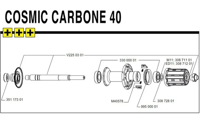 Mavic hub bearings type 609+6901 | Rear wheel Road FTS-L | 9x22x7mm/12x24x6mm set of 2