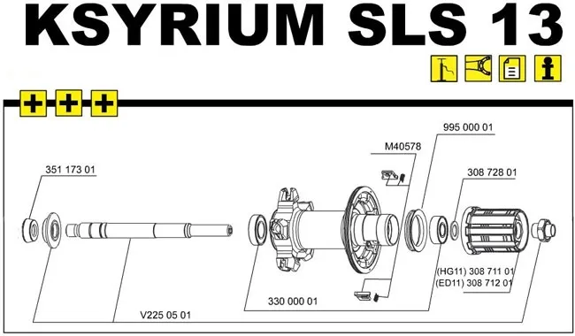 Mavic hub bearings type 609+6901 | Rear wheel Road FTS-L | 9x22x7mm/12x24x6mm set of 2