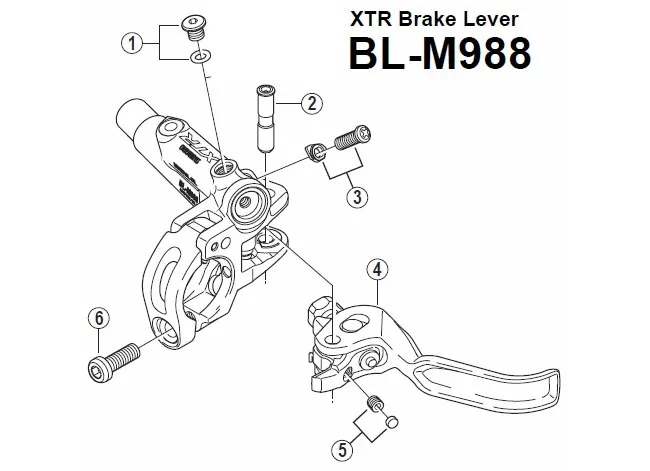 Shimano XTR BL-M9020 / BL-M988 Brake Lever Spare Part | Lever Axle No. 2