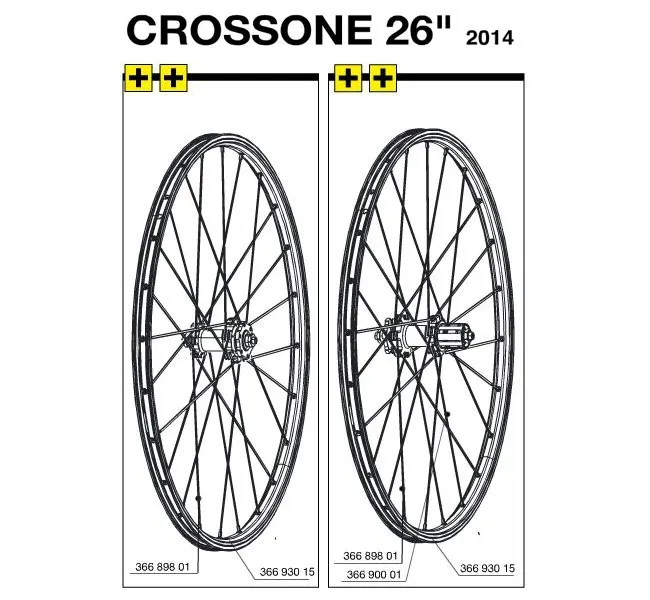 Mavic Crossone spoke, 26-inch rear wheel, right-hand side, 262 mm, 2014 model, remaining stock