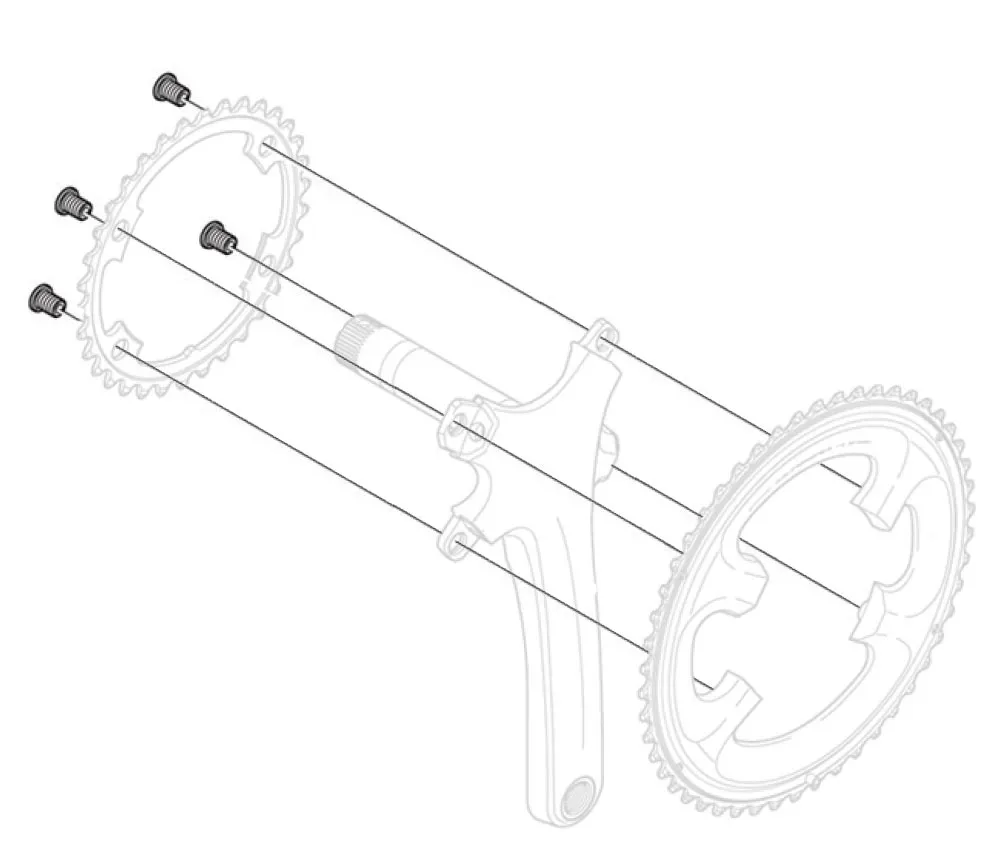 Shimano DURA-ACE / Ultegra / XTR chainring bolt set, 4 pieces, M8 x 10.1 mm