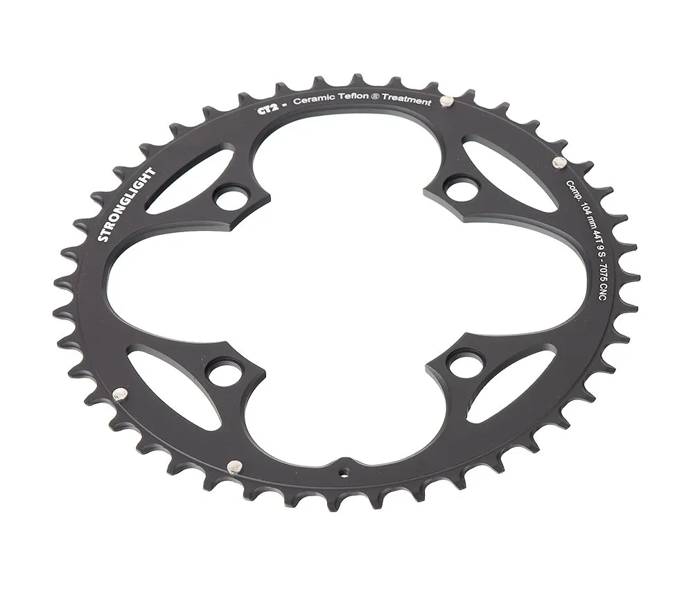 Stronglight MTB chainring, aluminium ct2, black, 9x3-speed, 104 LK, outer 44 teeth