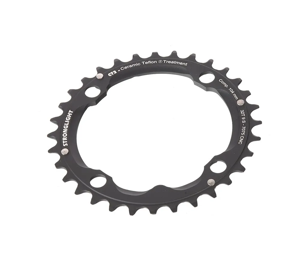 Stronglight MTB chainring, aluminium ct2, black, 9x3-speed, 104 mm chainline, centre 32 teeth