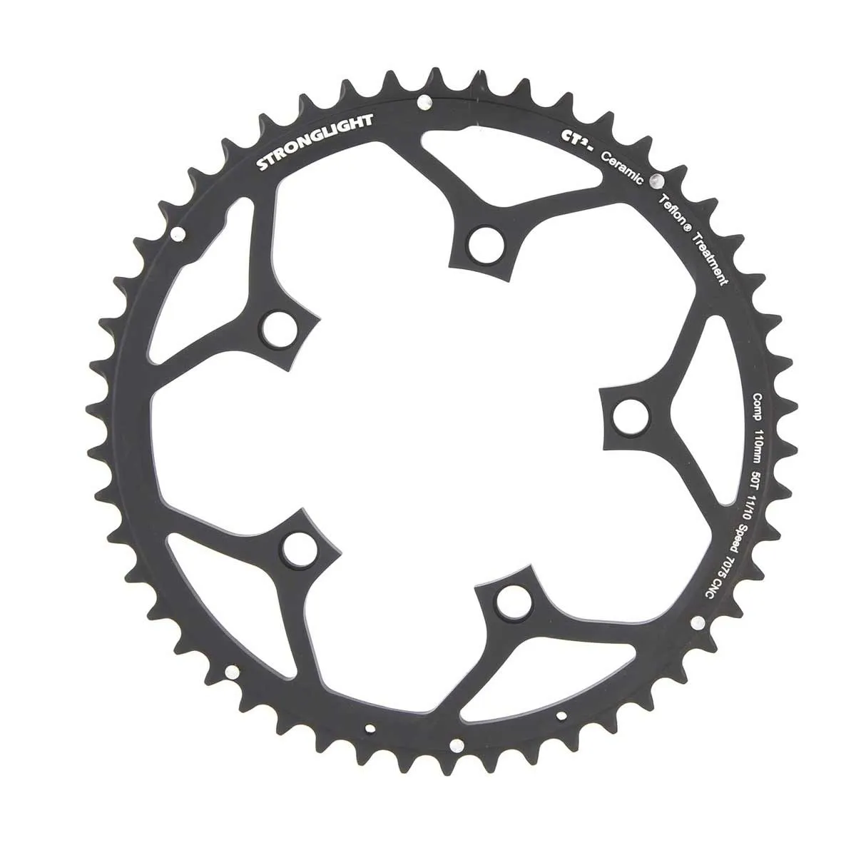 Stronglight Type 110 ct² Road Bike Chainring 5-Arm Outer 110 Lk Black 50 Teeth