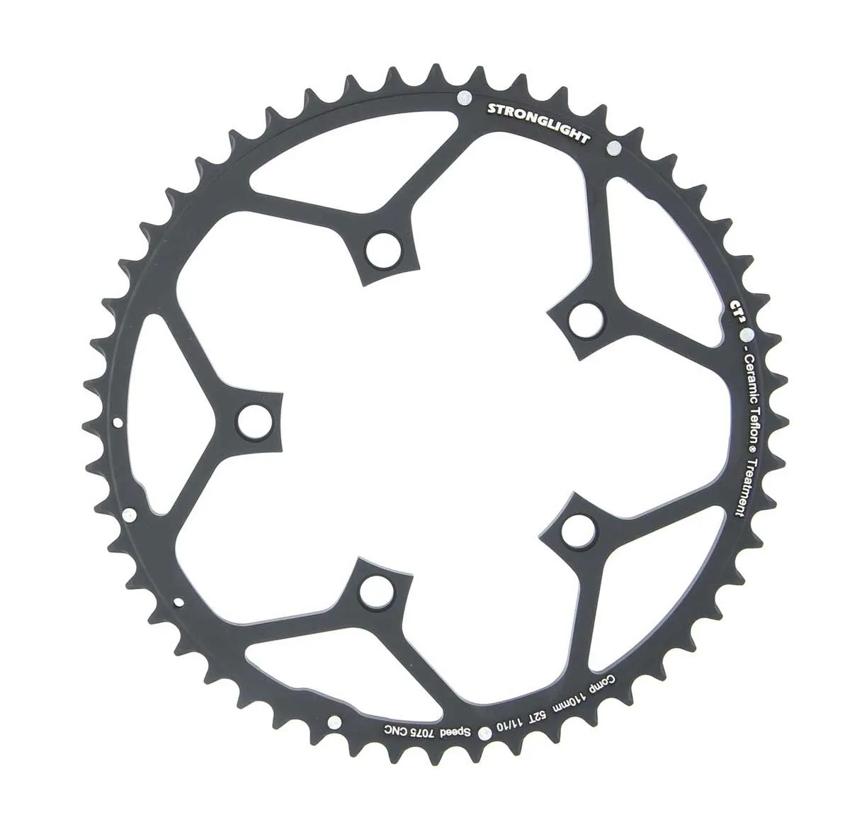Stronglight Type 110 ct² Road Bike Chainring 5-Arm Outer 110 Lk Black 52 Teeth