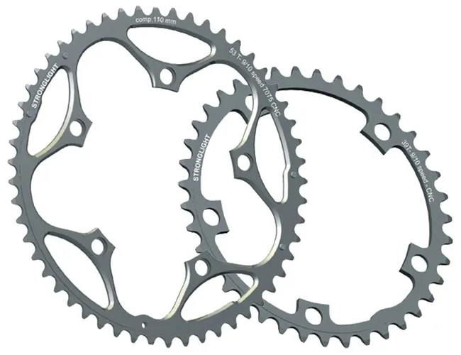 Stronglight Type 130 S 5083 Aluminium Road Bike Chainring, 5-arm outer, 53 teeth