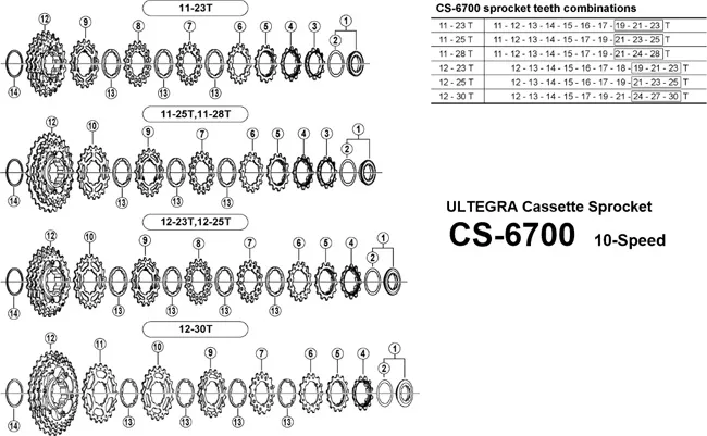 Shimano Ultegra CS-6700 18-tooth 10-speed sprocket for 12-23T