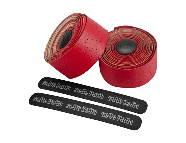 Selle Italia Smootape Classica leather handlebar tape, red