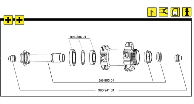 Mavic hub bearings Type 61804 - 61805 | Front wheel QR15/9 DCL | 20x32x7/25x37x7mm set of 2