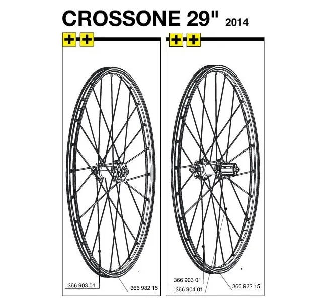 Mavic Aksium / Crossone Replacement Spoke Front Wheel / Rear Wheel Left 296 mm 2015 Model