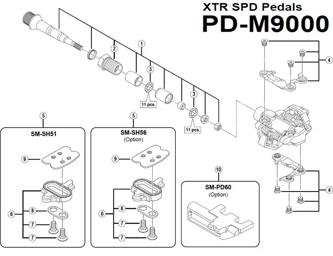 Reflector set for PD-M9000 pedals, No. 10