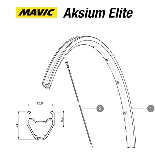 Mavic Aksium Elite Replacement Rim Front and Rear Wheel Decor White 2015 Model