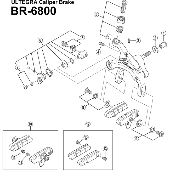 Shimano Ultegra BR-6800 Brake Spare Part | 10.5 mm Allen nut