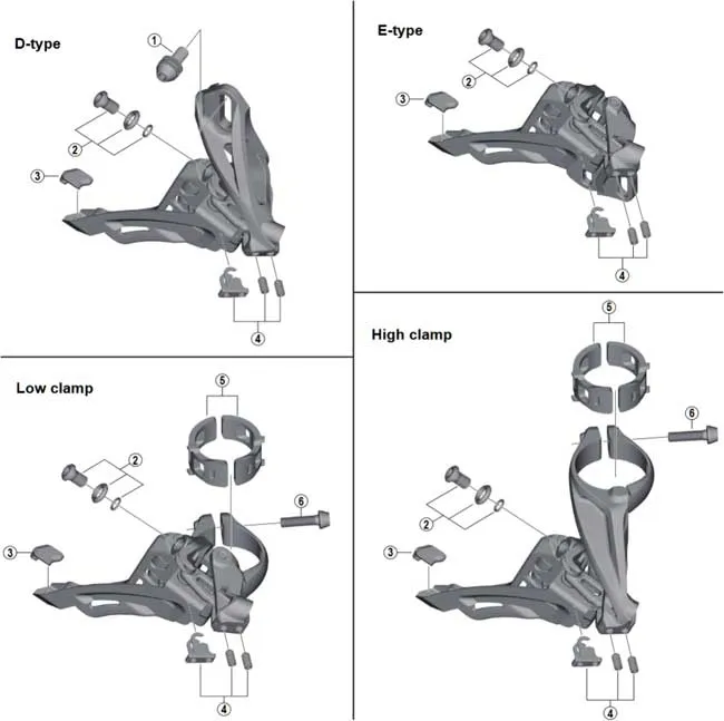 Shimano Deore XT FD-M8025D / FD-M8000D Direct Mount Front Derailleur 11-speed Spare Part | Mounting Screw M6x16mm