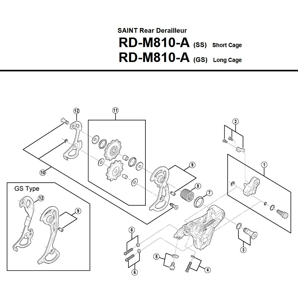 Shimano Saint RD-M810A Rear Derailleur Spare Part | Mode Converter Screws No. 2 - Sold out