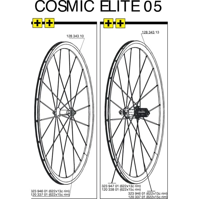 Mavic Cosmic Elite Replacement Spoke (Front/Rear) 285 mm, Black, Flat, Model 2005–10, without nipples – Last few in stock