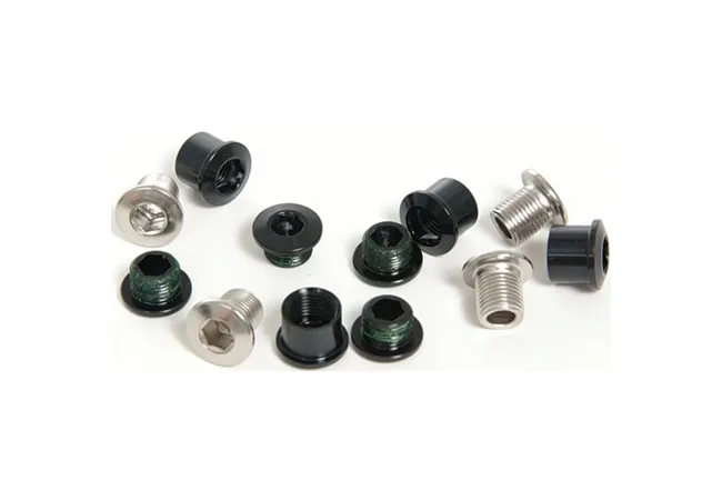 Sram MTB chainring bolts M8.5x7 + M8.5x10 + 9mm aluminium sleeves, 4 of each