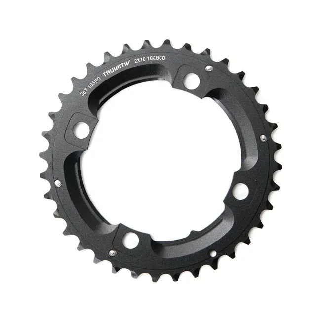 Sram X0 chainring, 36 teeth, 104 mm bolt circle, black with bolts, 10x2-speed