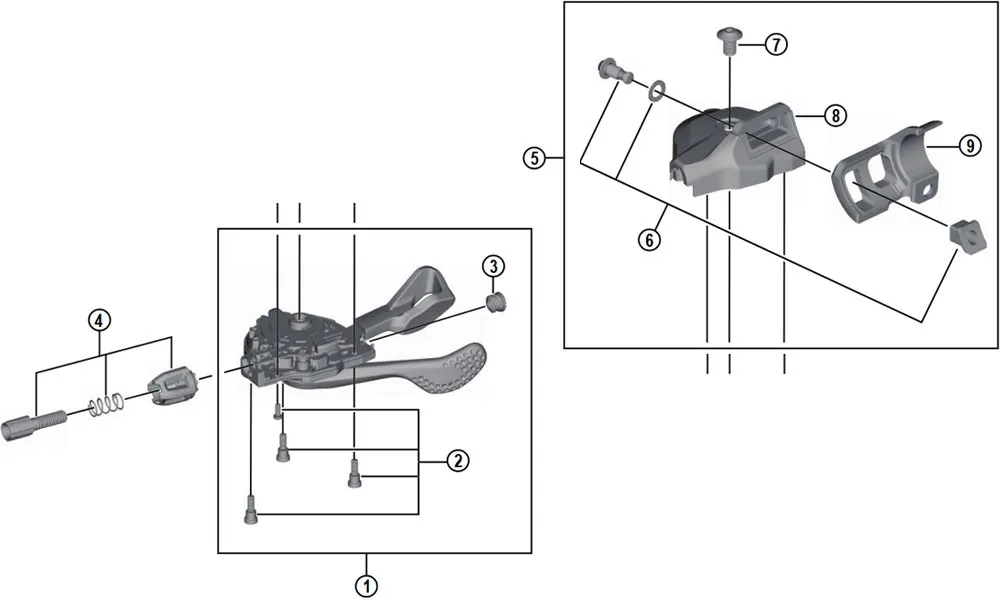 Shimano Deore XT SL-M8000-I Shift Lever Spare Part | Right-hand Shift Lever Assembly No. 1