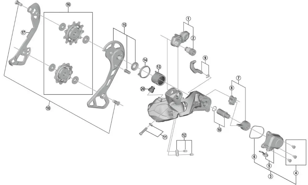 Shimano Deore XT Di2 RD-M8050 Rear Derailleur Spare Part | Housing Unit No. 3