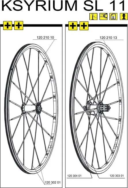 Mavic Ksyrium SLE / SLS / SL Rear Wheel Spokes, Left, 298 mm, 2015 Model
