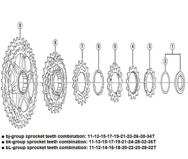 Spare parts Shimano Deore XT CS-M771 10-speed cassette