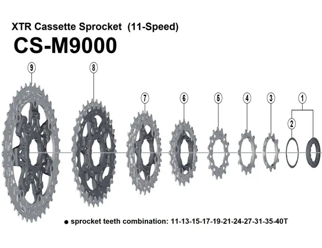 Spare parts Shimano XTR CS-M9000 11-speed cassette