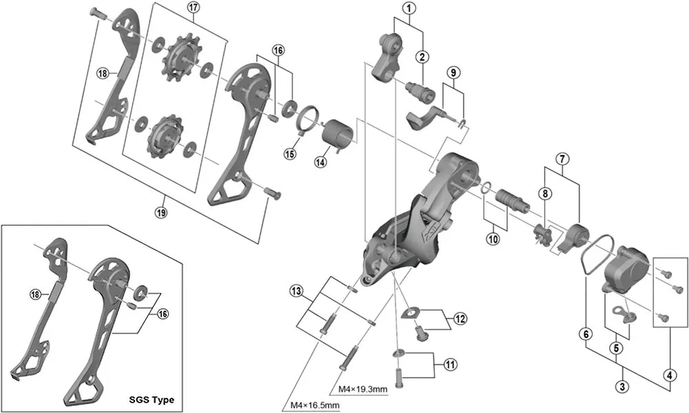 Spare parts: Shimano Deore XT RD-M8000 rear derailleur