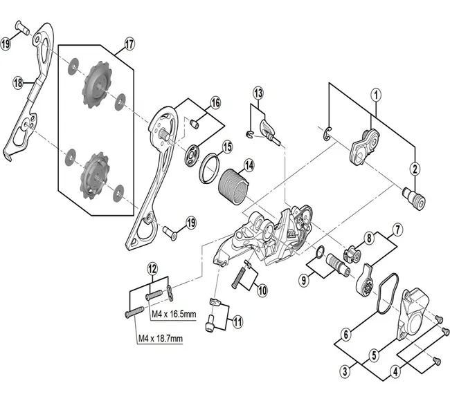 Shimano Deore XT RD-M786 Rear Derailleur Spare Part | Stabiliser Unit No. 7