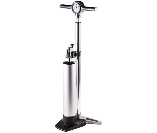Crankbrothers Klic Floor Pump Digital with Tubeless Tank, silver, 11 bar