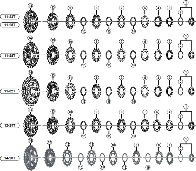 Spare parts Shimano Ultegra CS-6800 11-speed cassette