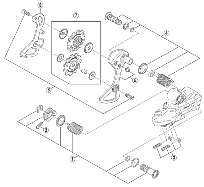 Spare parts Shimano DURA-ACE Di2 RD-7970 rear derailleur