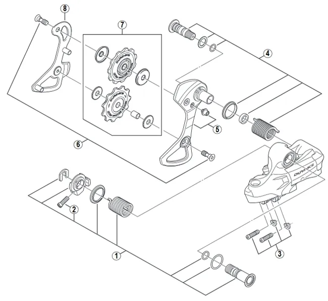 Shimano DURA-ACE Rear Derailleur RD 7800 / RD-7070 / RD-7970 Spare Part | Adjustment screw for tension spring