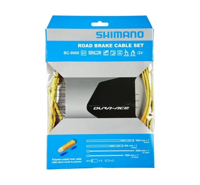 Shimano DURA-ACE BC 9000 Brake Cable Set, polymer-coated, yellow