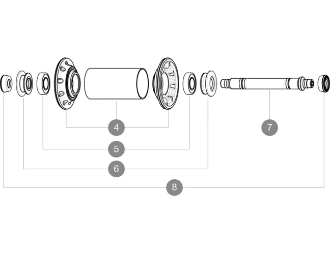 Mavic Ksyrium SLR 2013 model spare part front wheel hub axle no. 7